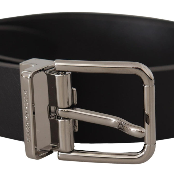 Dolce & Gabbana Black Casual Calf Leather Logo Metal Buckle Belt