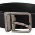 Dolce & Gabbana Black Casual Calf Leather Logo Metal Buckle Belt