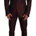 Dolce & Gabbana Red Brocade Slim 2 Piece Set MARTINI Suit