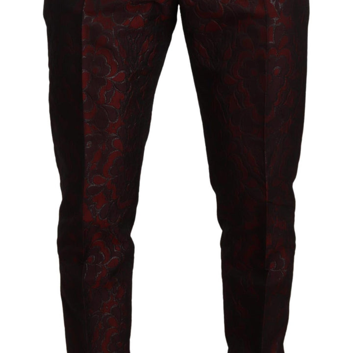 Dolce & Gabbana Red Brocade Slim 2 Piece Set MARTINI Suit