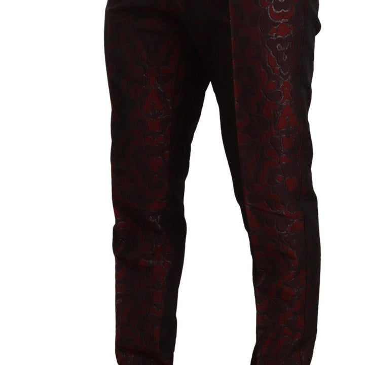 Dolce & Gabbana Red Brocade Slim 2 Piece Set MARTINI Suit