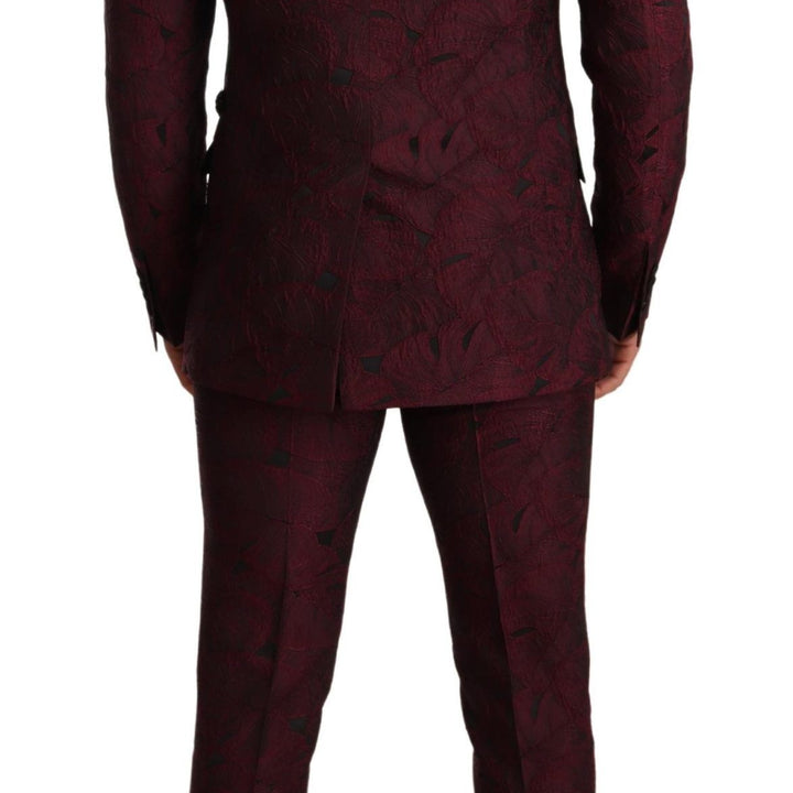 Dolce & Gabbana Maroon Cat Sequin MARTINI 2 Piece Suit