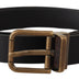 Dolce & Gabbana Black Leather Brass Metal Box Buckle Belt