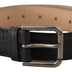 Dolce & Gabbana Black Calf Leather Brown Backend Belt