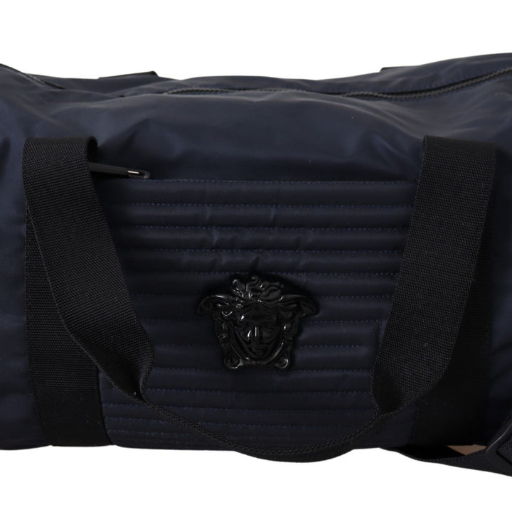 Versace Blue Nylon Travel Bag