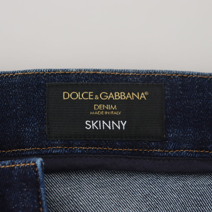 Dolce & Gabbana Dark Blue Cotton Denim SKINNY Jeans