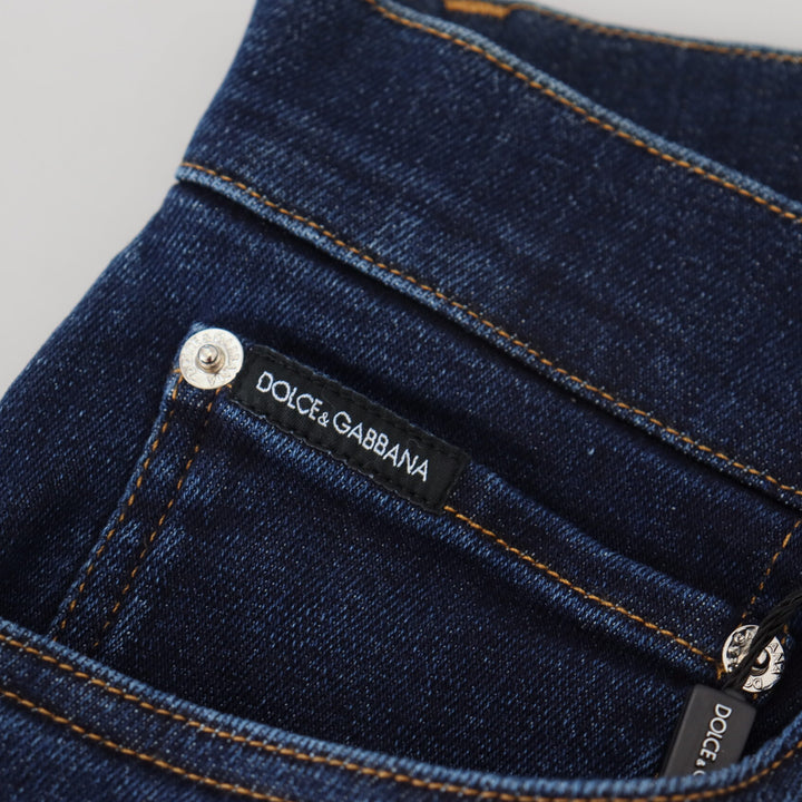 Dolce & Gabbana Dark Blue Cotton Denim SKINNY Jeans