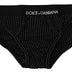 Dolce & Gabbana Black Striped Cotton Brando Brief Underwear