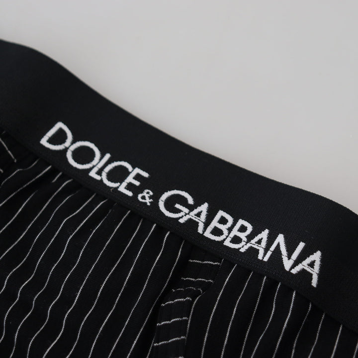 Dolce & Gabbana Black Striped Cotton Brando Brief Underwear