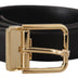 Dolce & Gabbana Black Classic Leather Gold Metal Logo Buckle Belt