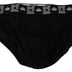 Dolce & Gabbana Black Cotton Stretch Midi Brief Underwear