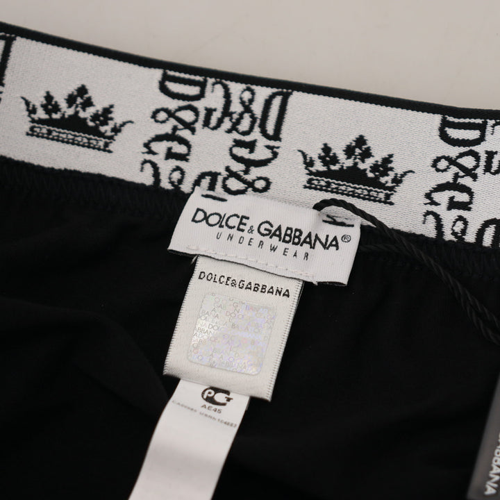 Dolce & Gabbana Black Cotton Stretch Midi Brief Underwear