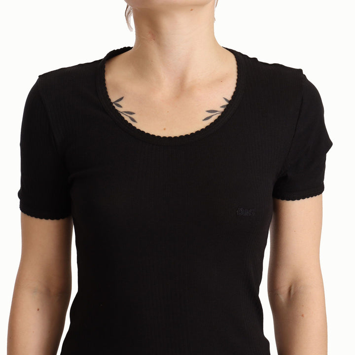 Dolce & Gabbana Black Cotton Round Neck Short Sleeves T-shirt Top