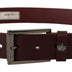 Dolce & Gabbana Brown Leather Silver Metal Crown Buckle Belt