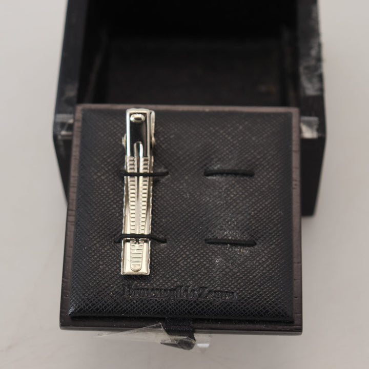 Ermenegildo Zegna Silver Tone Brass Men Tie Clip