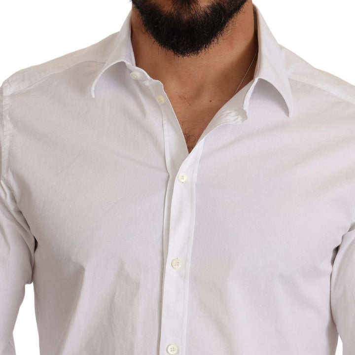 Dolce & Gabbana White Cotton Stretch Formal Shirt