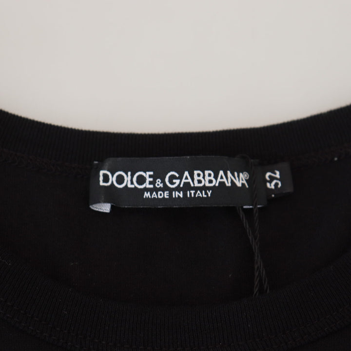 Dolce & Gabbana Black Printed Men Short Sleeves T-shirt