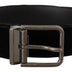 Dolce & Gabbana Black Velvet Chrome Metal Box Buckle Belt