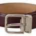 Dolce & Gabbana Dark Brown Calf Leather Silver Metal Buckle Belt