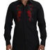 Dolce & Gabbana Black Floral Embroidery Men Long Sleeves GOLD Shirt