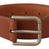 Dolce & Gabbana Brown Calf Leather Silver Tone Metal Buckle Belt