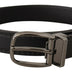 Dolce & Gabbana Black Leather Metal Logo Buckle Belt