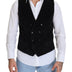 Dolce & Gabbana Black Cotton Double Breasted Waistcoat Vest