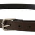 Dolce & Gabbana Brown Calf Leather Silver Tone Metal Buckle Belt