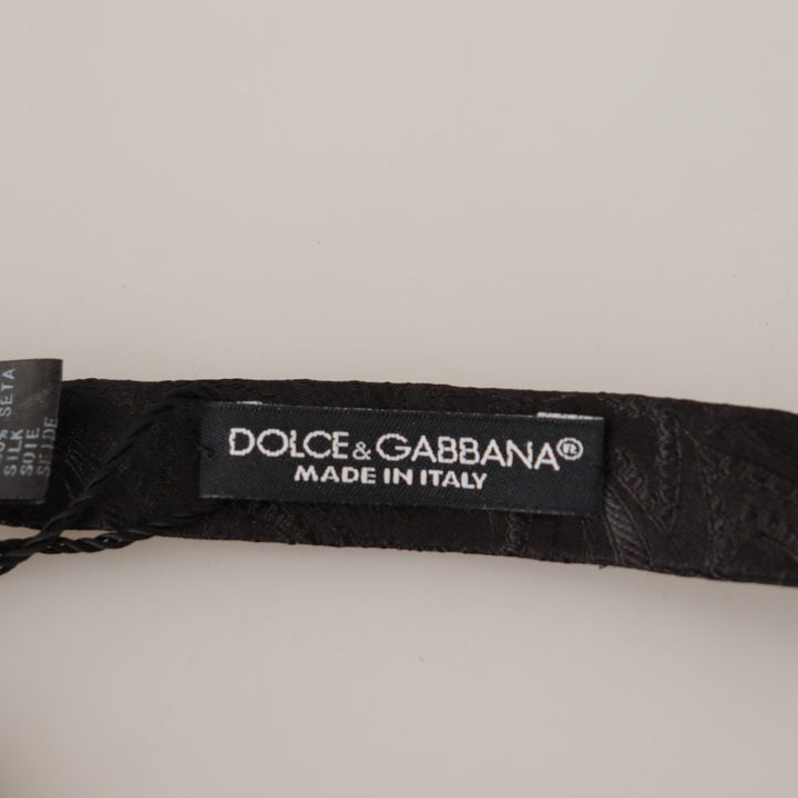 Dolce & Gabbana Black 100% Silk Adjustable Neck Papillon  Tie