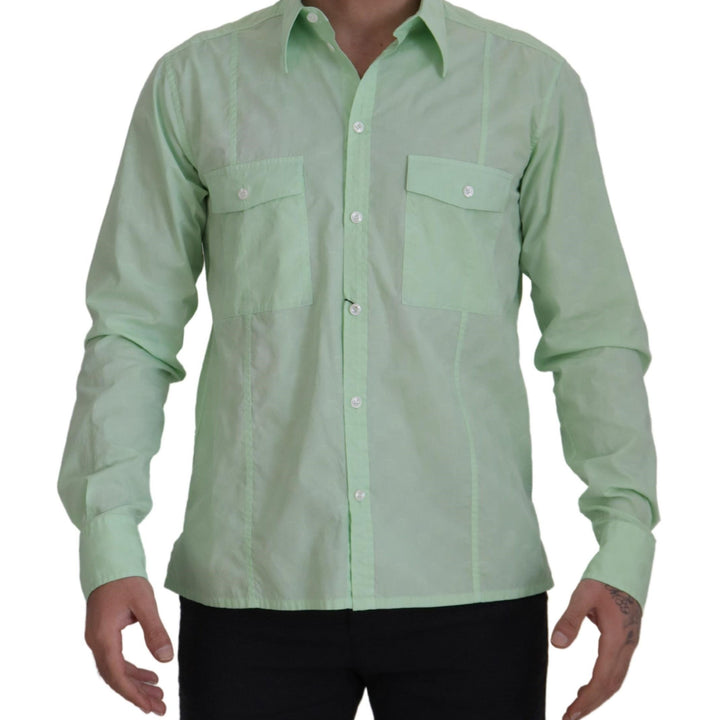 Dolce & Gabbana Mint Green Long Sleeves Button Down Shirt