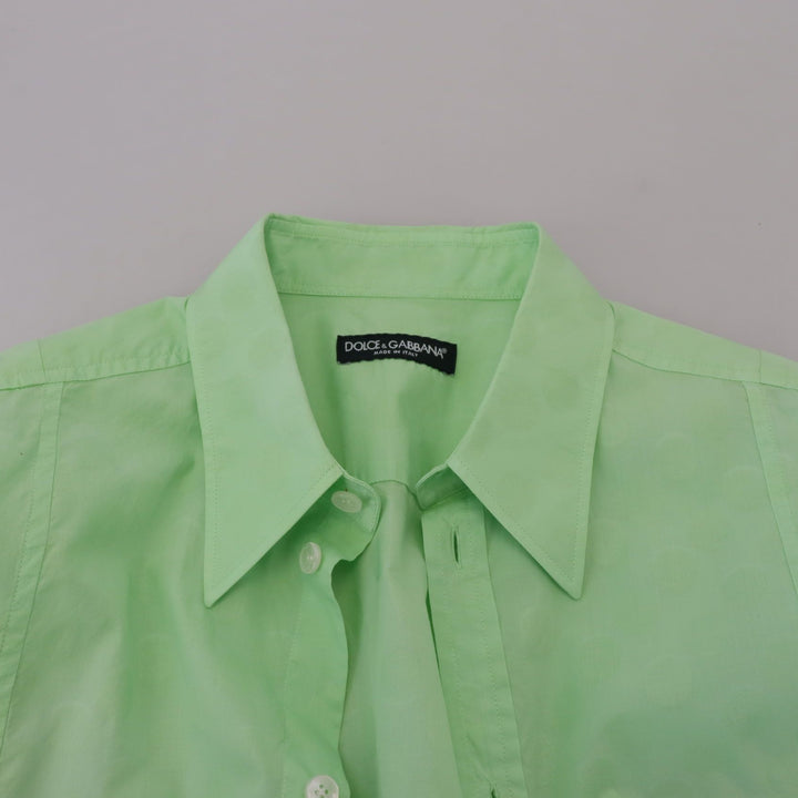 Dolce & Gabbana Mint Green Long Sleeves Button Down Shirt