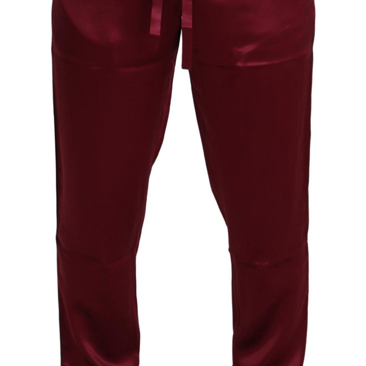 Dolce & Gabbana Bordeaux Silk DG Sleep Lounge Pants