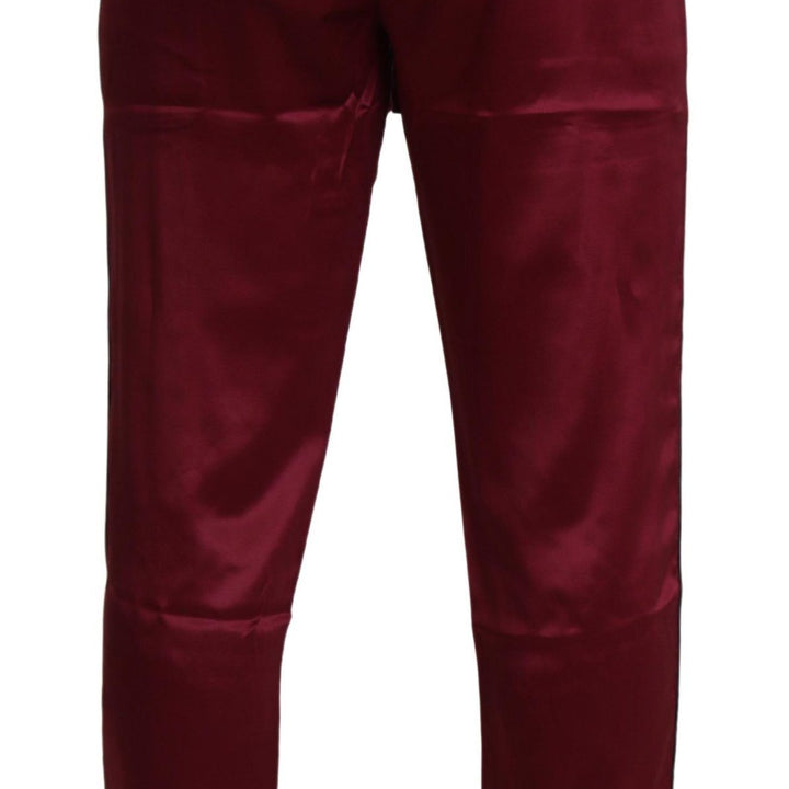 Dolce & Gabbana Bordeaux Silk DG Sleep Lounge Pants