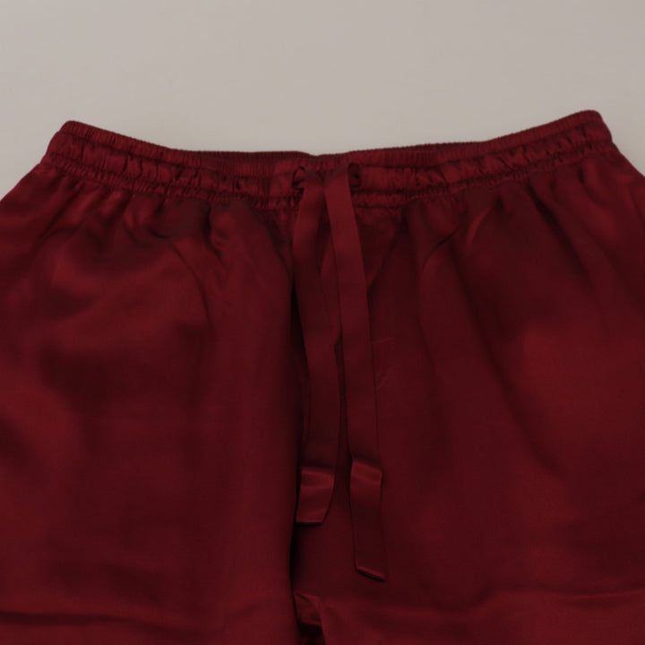 Dolce & Gabbana Bordeaux Silk DG Sleep Lounge Pants