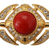 Dolce & Gabbana Gold Tone Brass Crystal Embellished Pin Brooch