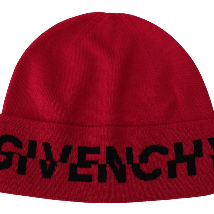 Givenchy Red Pink Wool Beanie Unisex Men Women Beanie Hat