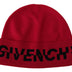 Givenchy Red Pink Wool Beanie Unisex Men Women Beanie Hat