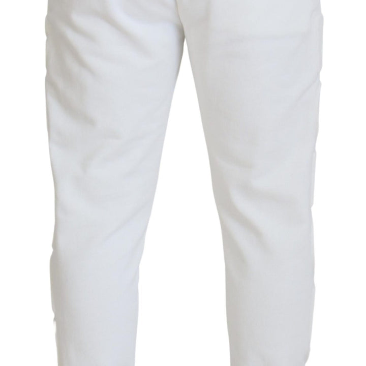 Dolce & Gabbana White Sport Logo Cotton Sweatpants Trousers Pants