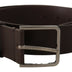 Dolce & Gabbana Brown Solid Calf Leather Logo Metal Buckle Belt