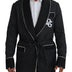 Dolce & Gabbana Black Robe Striped DG Patch Jacket Men Blazer