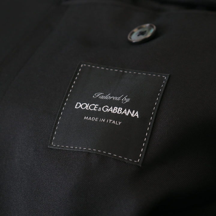 Dolce & Gabbana Black Robe Striped DG Patch Jacket Men Blazer