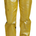 Dolce & Gabbana Yellow Leopard Cotton Straight Denim Jeans