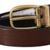 Dolce & Gabbana Brown Calf Leather Classic Logo Metal Buckle Belt