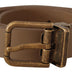 Dolce & Gabbana Brown Solid Leather Brass Buckle Classic Belt