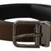 Dolce & Gabbana Brown Leather Classic Metal Logo Buckle Belt