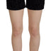 Dolce & Gabbana Black Denim Cotton Stretch Hot Pants Shorts