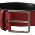 Dolce & Gabbana Maroon Vitello Silver Metal Logo Buckle Belt