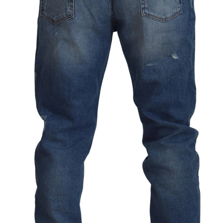 Dolce & Gabbana Blue Washed Skinny Cotton Denim Jeans