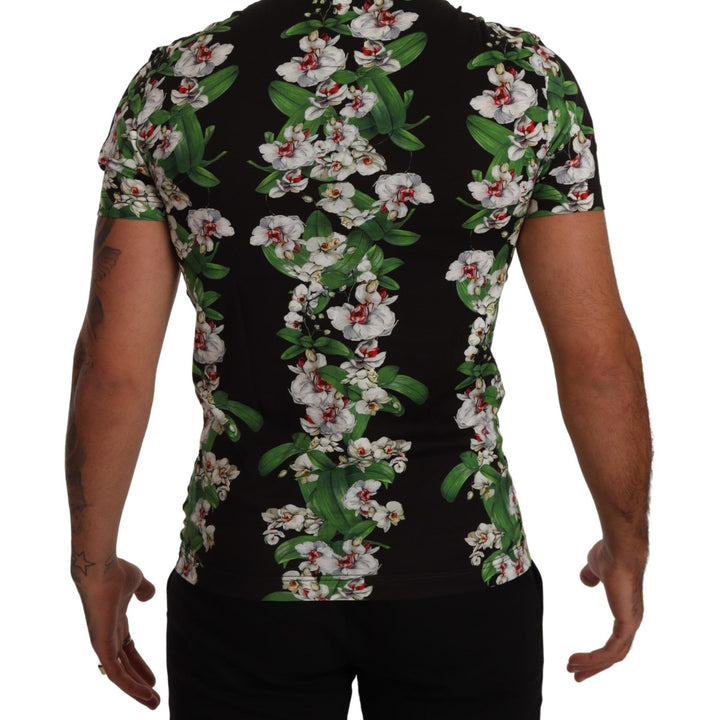 Dolce & Gabbana Black Floral Print Crewneck T-shirt