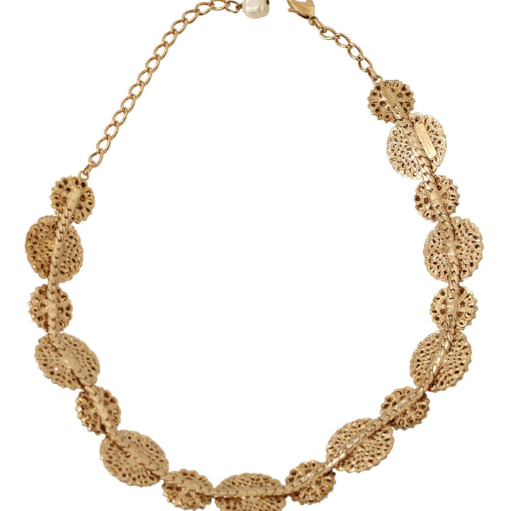 Dolce & Gabbana Gold Plated Brass Multicolor Crystal Embellished Necklace